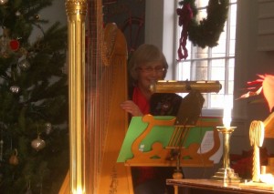 Imagine the gold harp in the candle lit sanctuary.  Sandra's playing was magnificent.